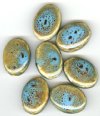 7 33x26x11mm Ceramic Flat Oval Blue Brown